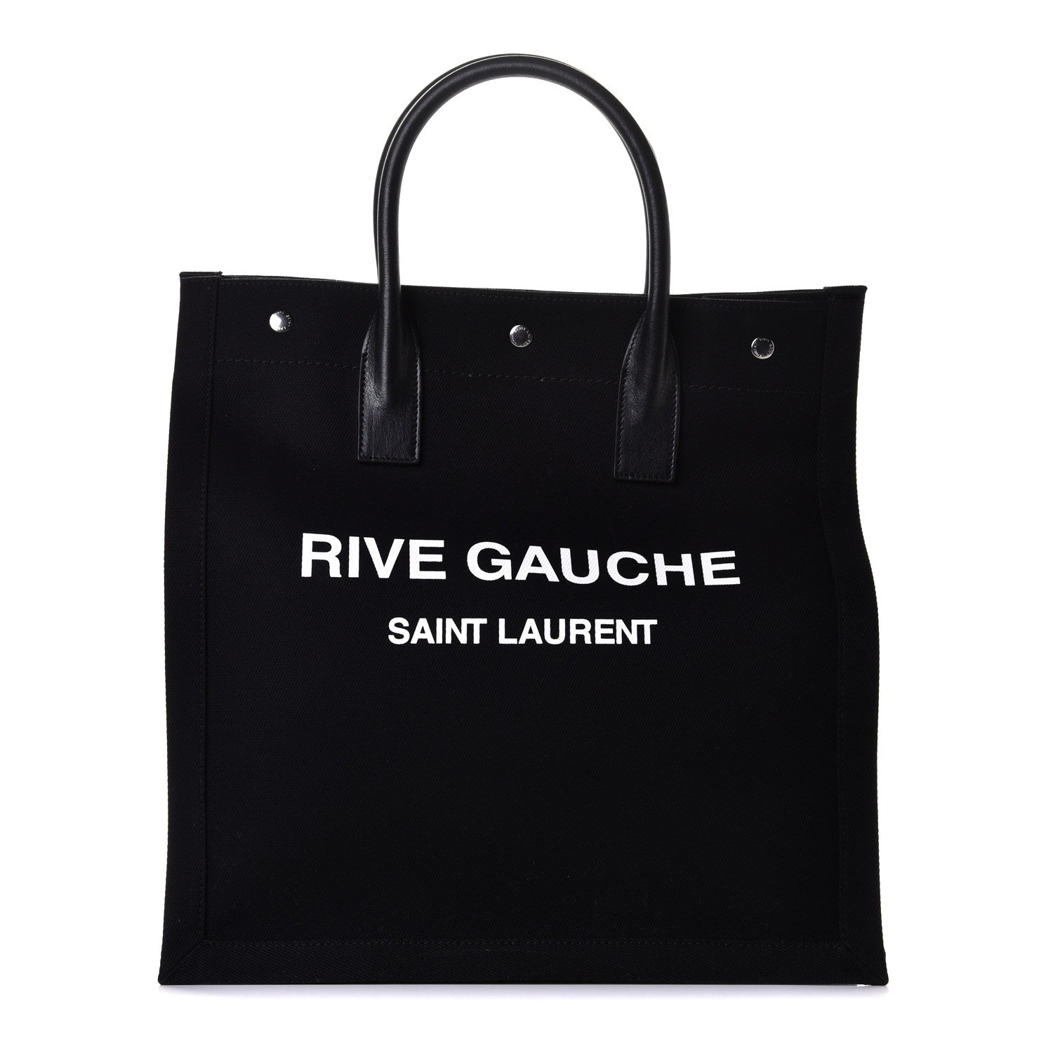 Saint Laurent Linen Calfskin Rive Gauche North South Tote Black 1 of 5