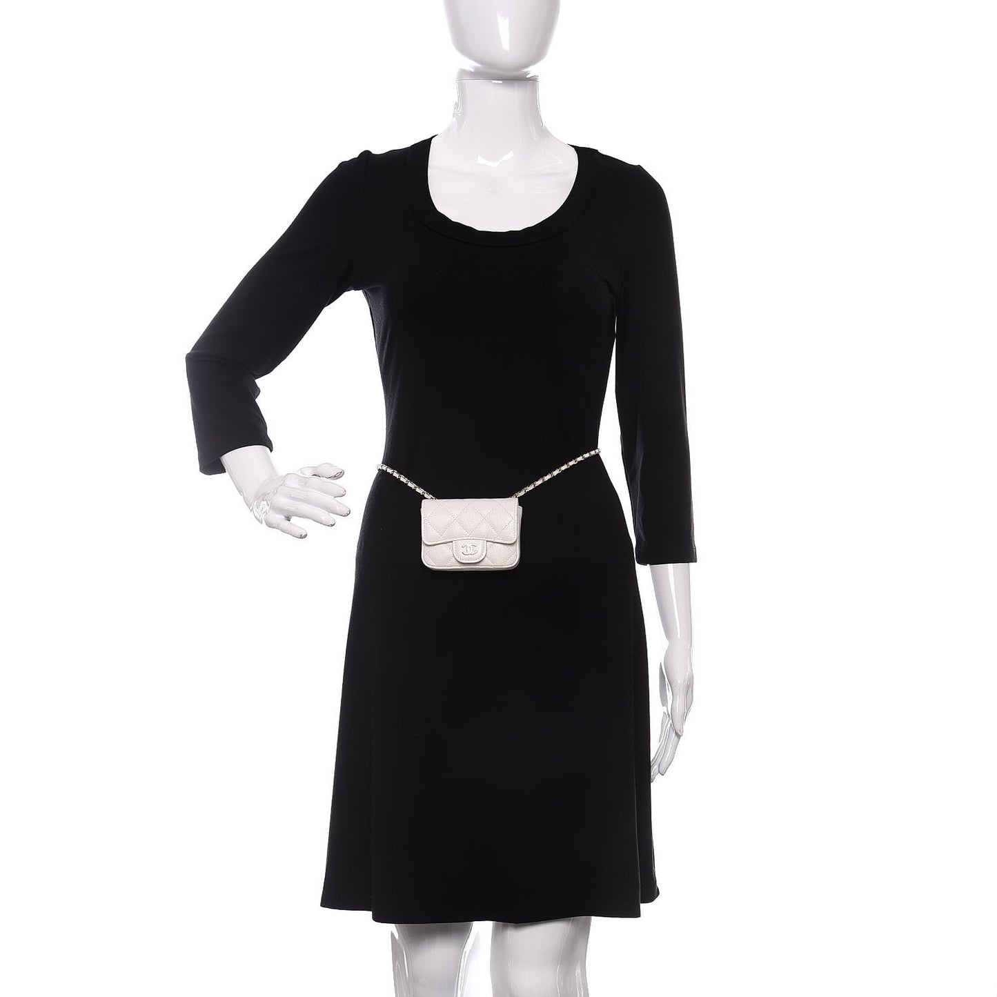 Caviar Quilted Belt Bag White