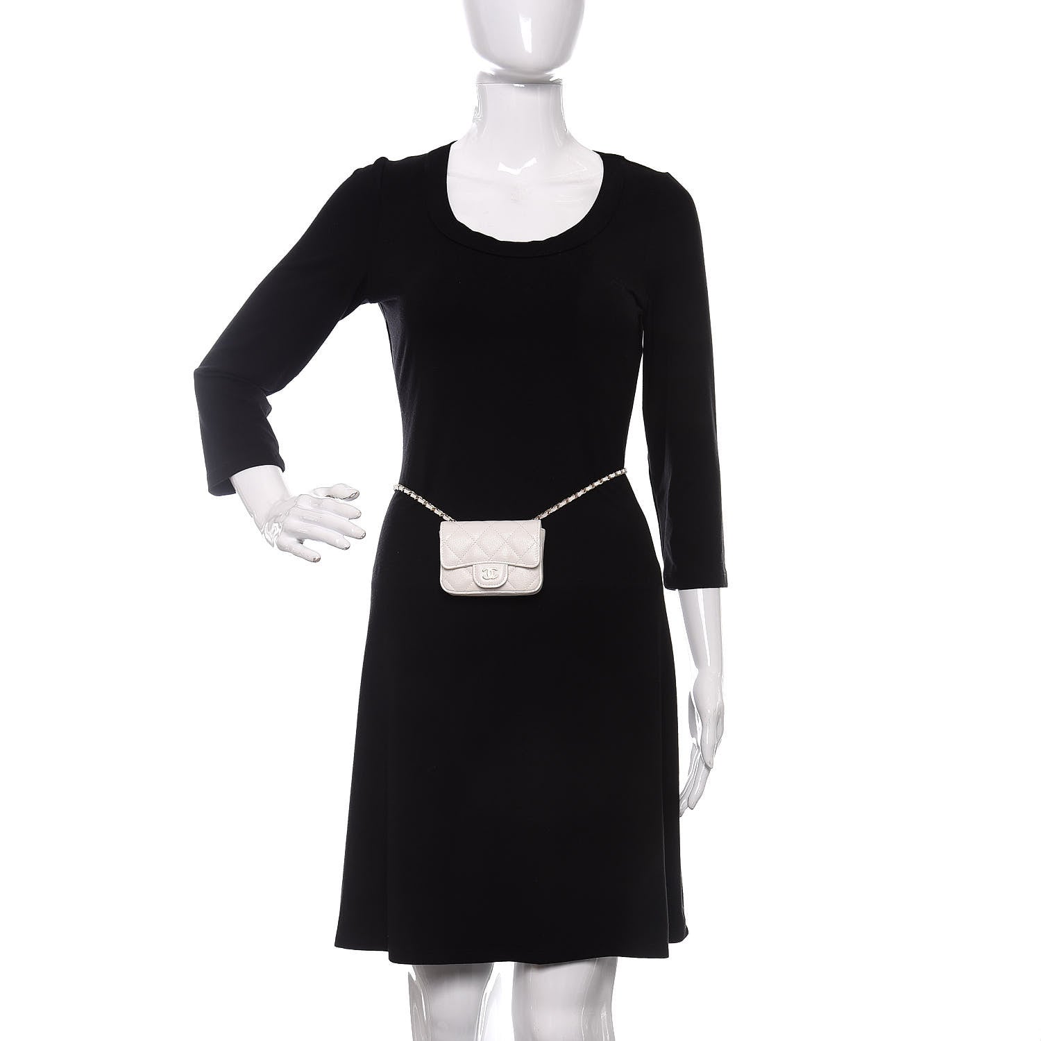 Chanel Caviar Quilted Belt Bag White 2 of 12