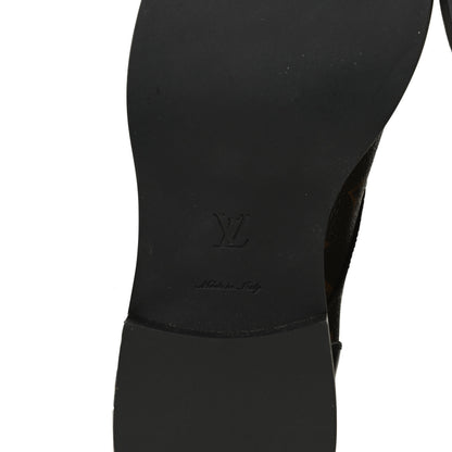 Louis Vuitton Calfskin Monogram Wonderland Flat Ranger Boots 37 Black 8 of 11
