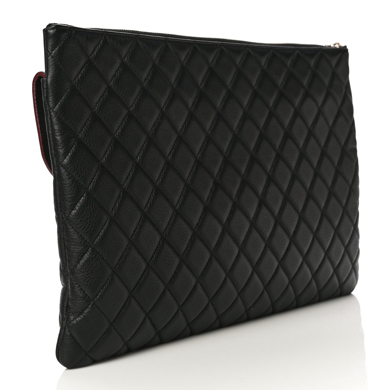 Chanel Grained Calfskin Quilted Large Archi Chic Cosmetic Case Black 3 of 12