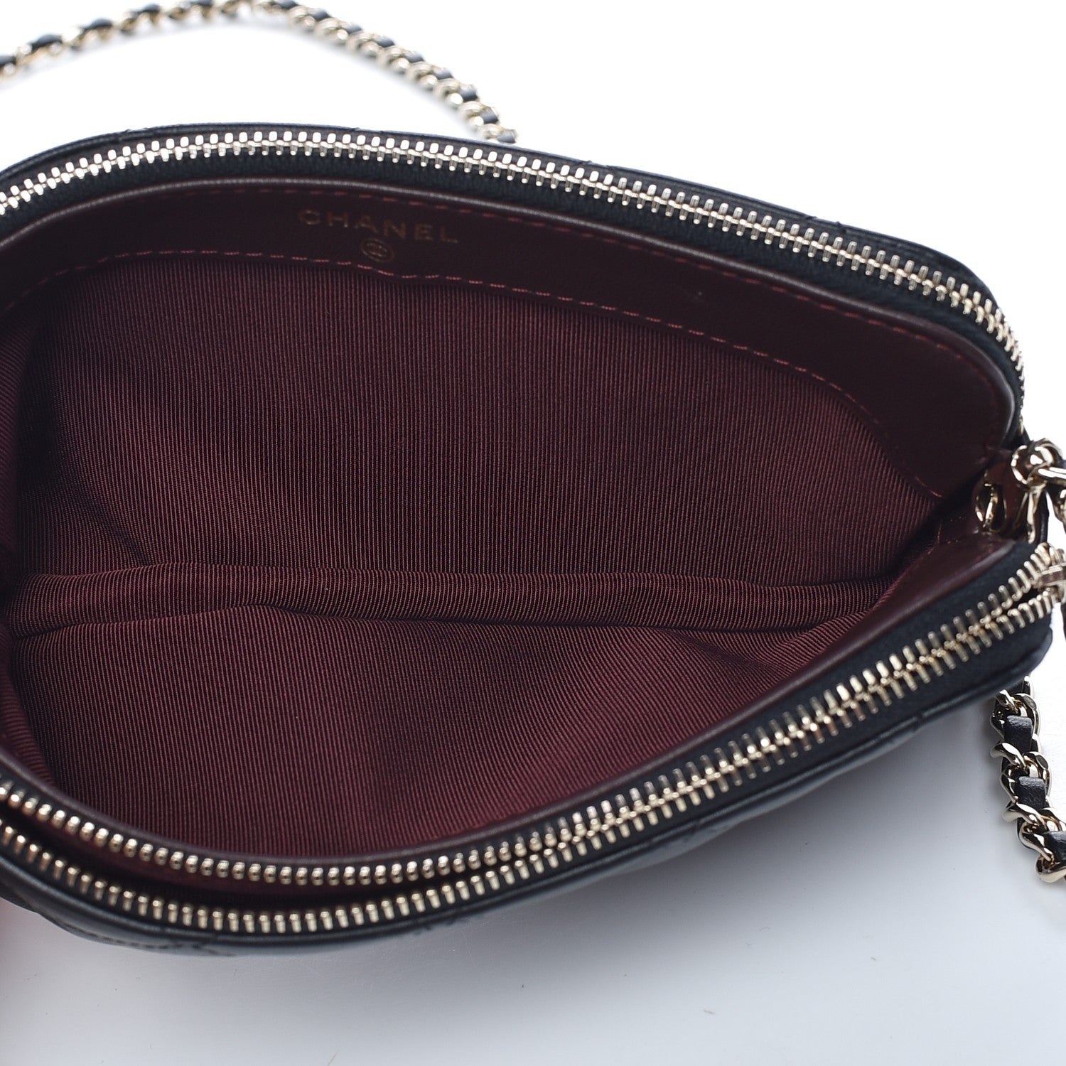 Chanel Lambskin Quilted Small Clutch With Chain Black 5 of 9