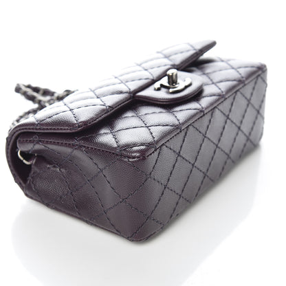 Chanel Washed Caviar Quilted Mini Rectangular Flap Dark Purple 5 of 11