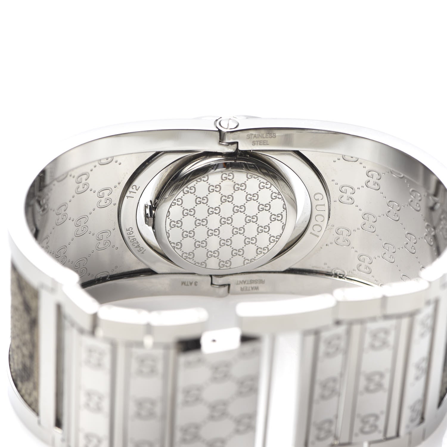 Gucci Stainless Steel Canvas Mother of Pearl 33mm Twirl Monogram Quartz Watch 5 of 8