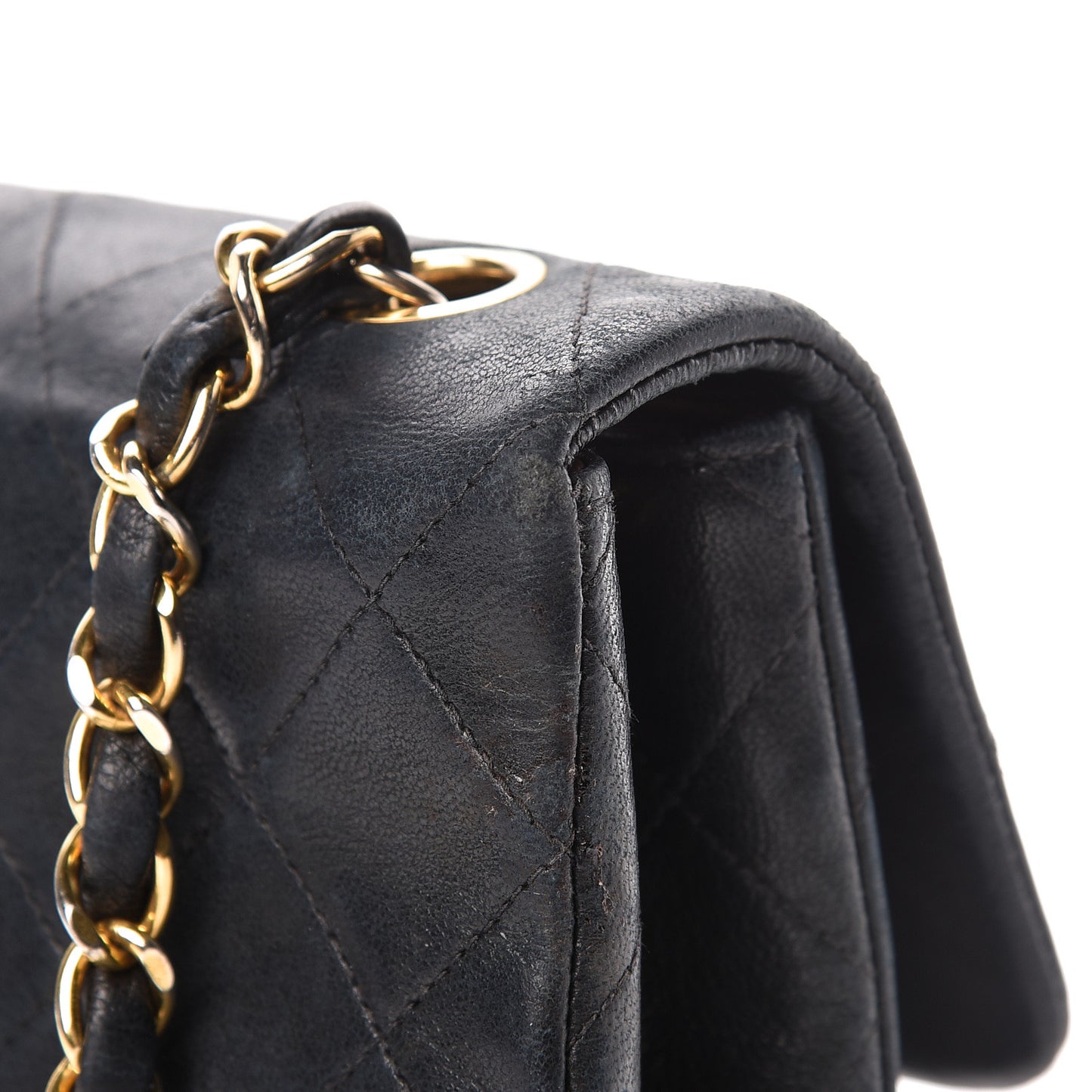 Lambskin Quilted Mini Square Flap Black