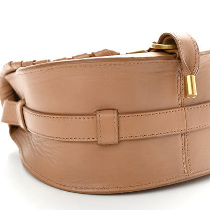 Chloe Calfskin Whipstitch Mini Marcie Round Crossbody Bag Light Tan 8 of 9