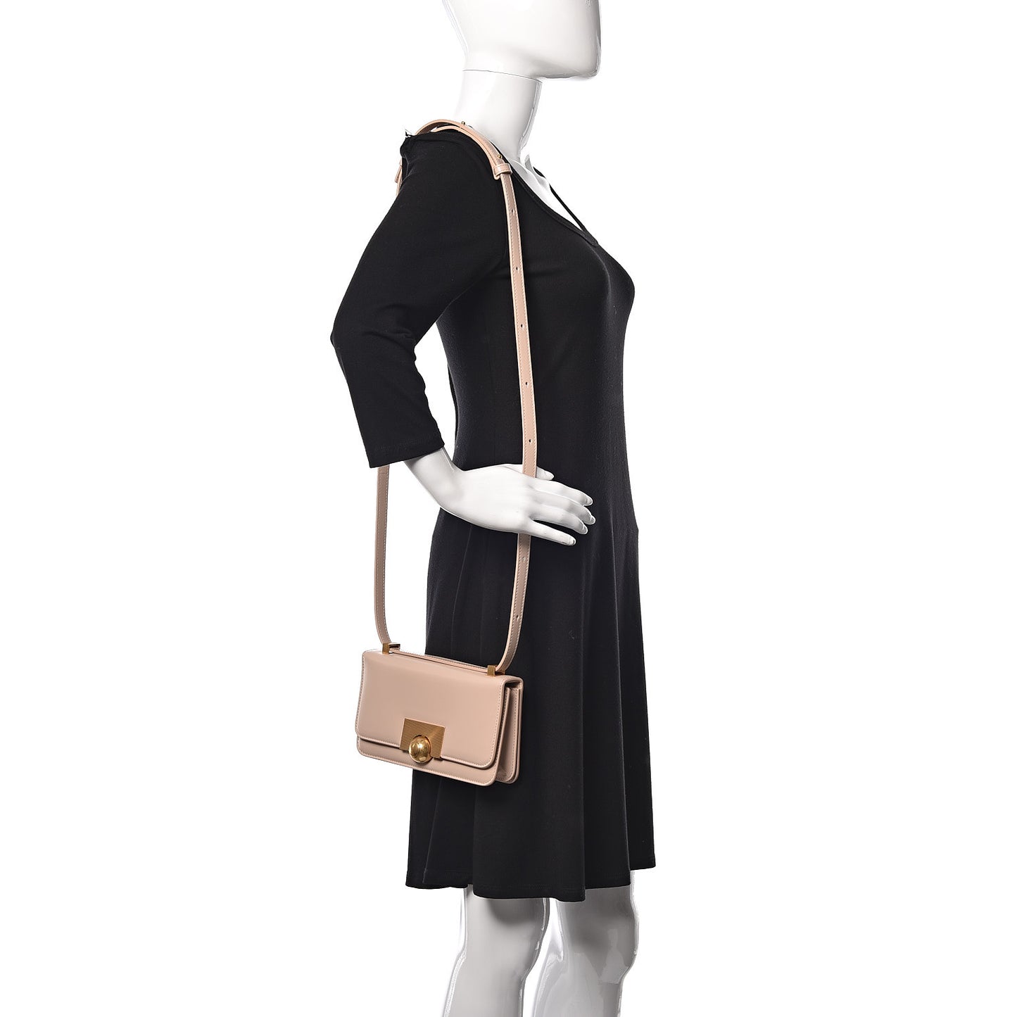 Spazzolato Calfskin Classic Mini BV Bag Nude