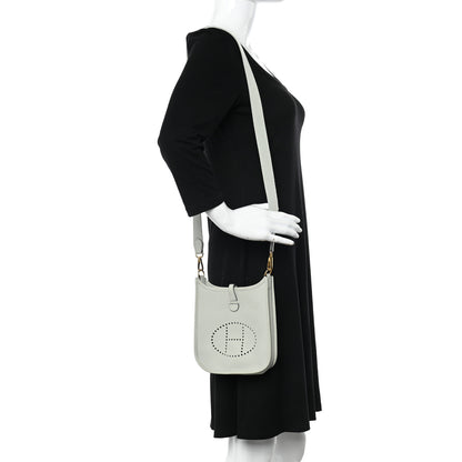 Hermes Taurillon Clemence Amazone Evelyne TPM Gris Neve 2 of 9