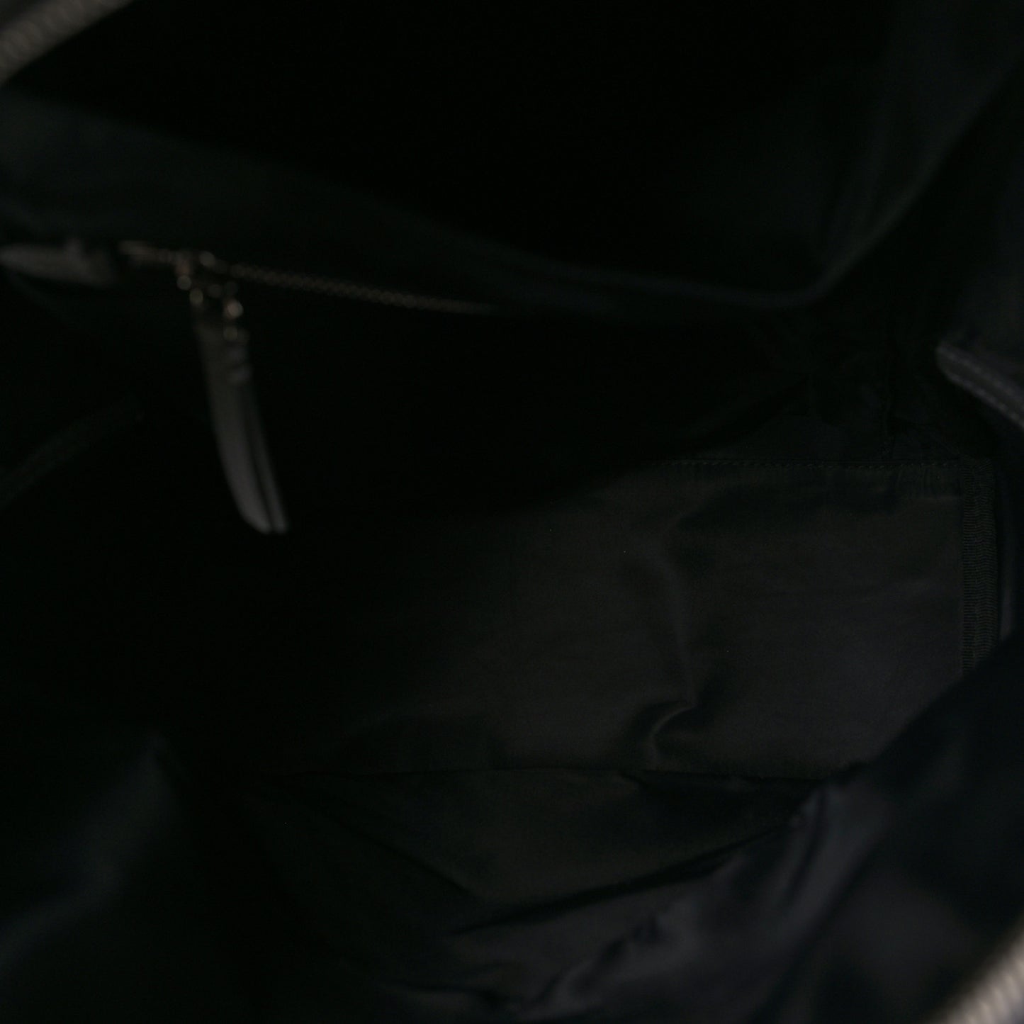 Calfskin Logo Embossed Backpack Charcoal Grey