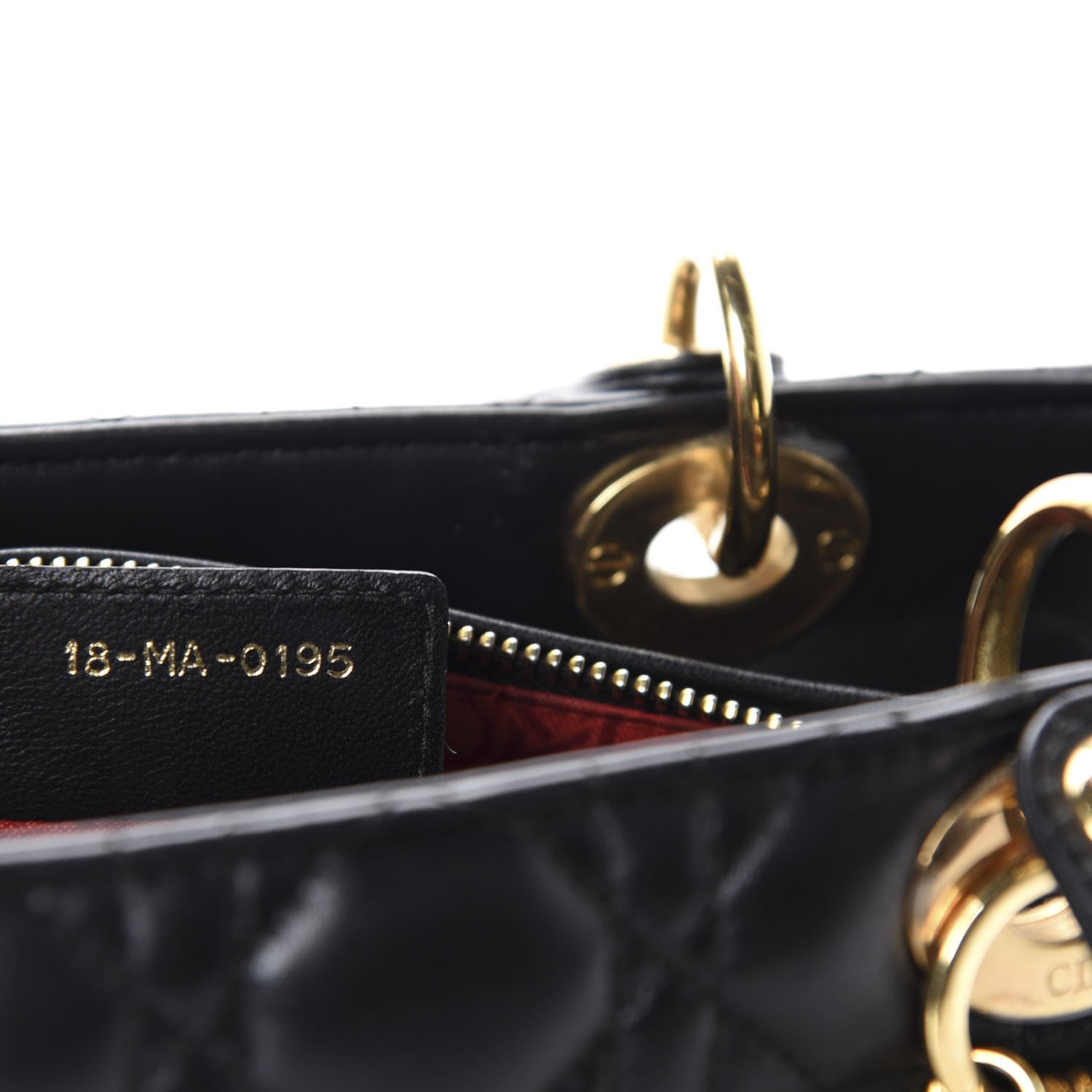 Christian Dior Lambskin Cannage Medium Lady Dior Black 9 of 12