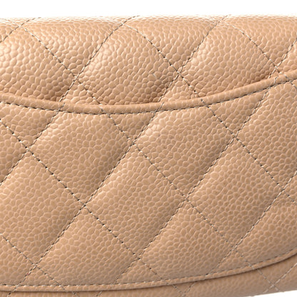 Chanel Caviar Quilted Large Gusset Flap Wallet Beige 9 of 11