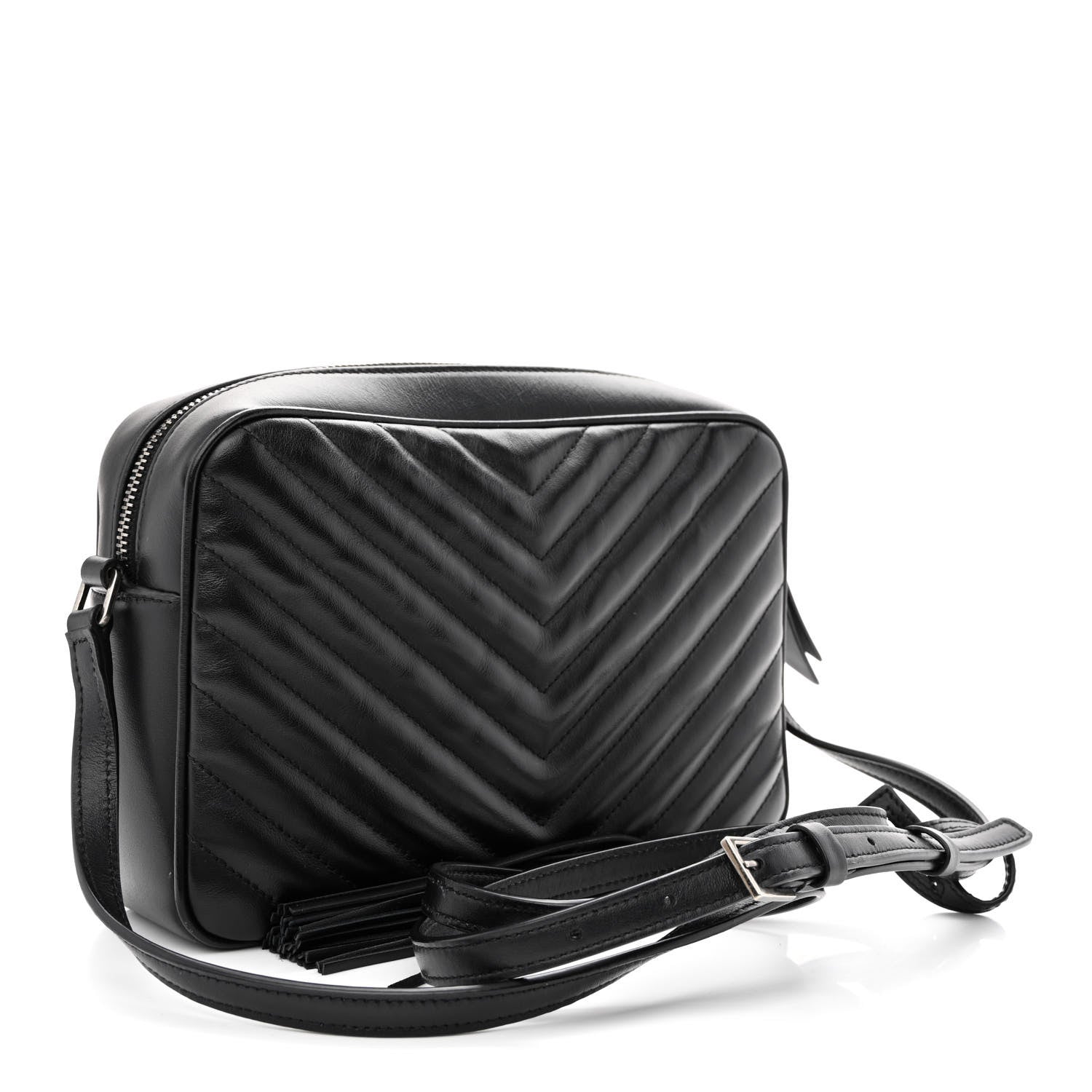Saint Laurent Calfskin Matelasse Monogram Lou Camera Bag Black 3 of 13