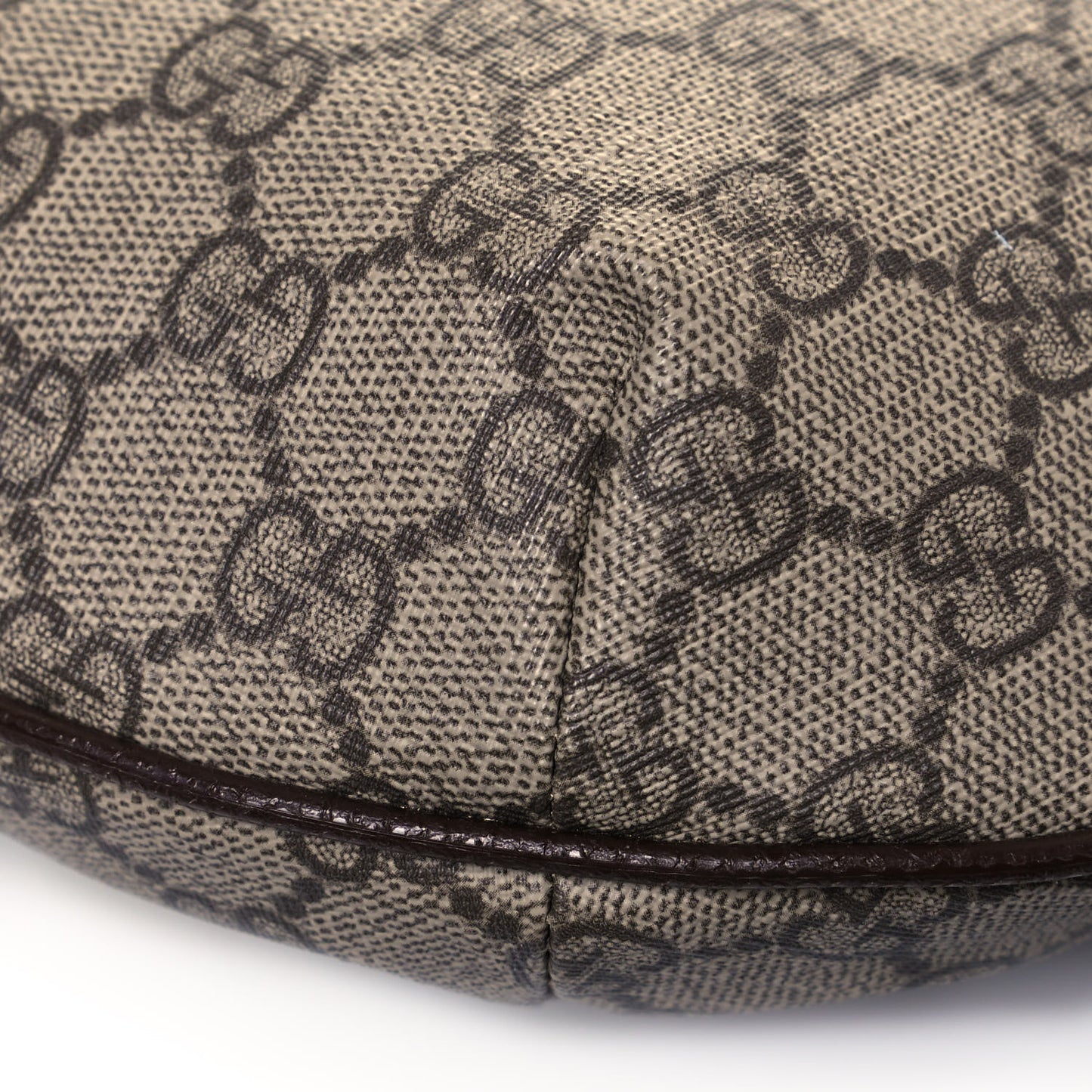 GG Supreme Monogram Web Small Ophidia Half Moon Hobo Brown
