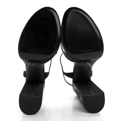 Saint Laurent Grosgrain Bianca 85 Platform Sandals 40 Black 5 of 9