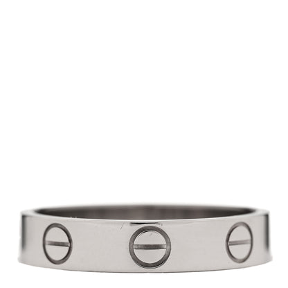 Cartier 18K White Gold 3.5mm LOVE Wedding Band Ring 50 5.25 3 of 4