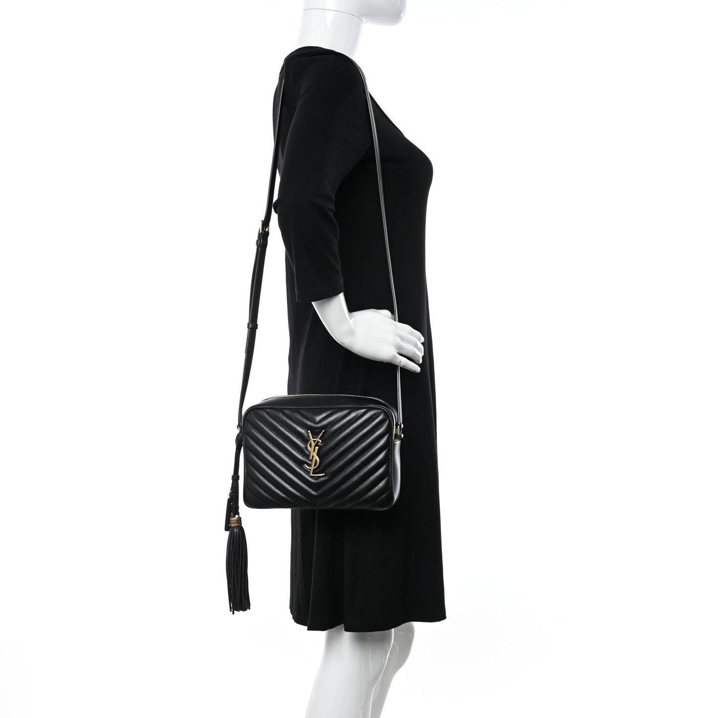 Calfskin Matelasse Monogram Lou Camera Bag Black