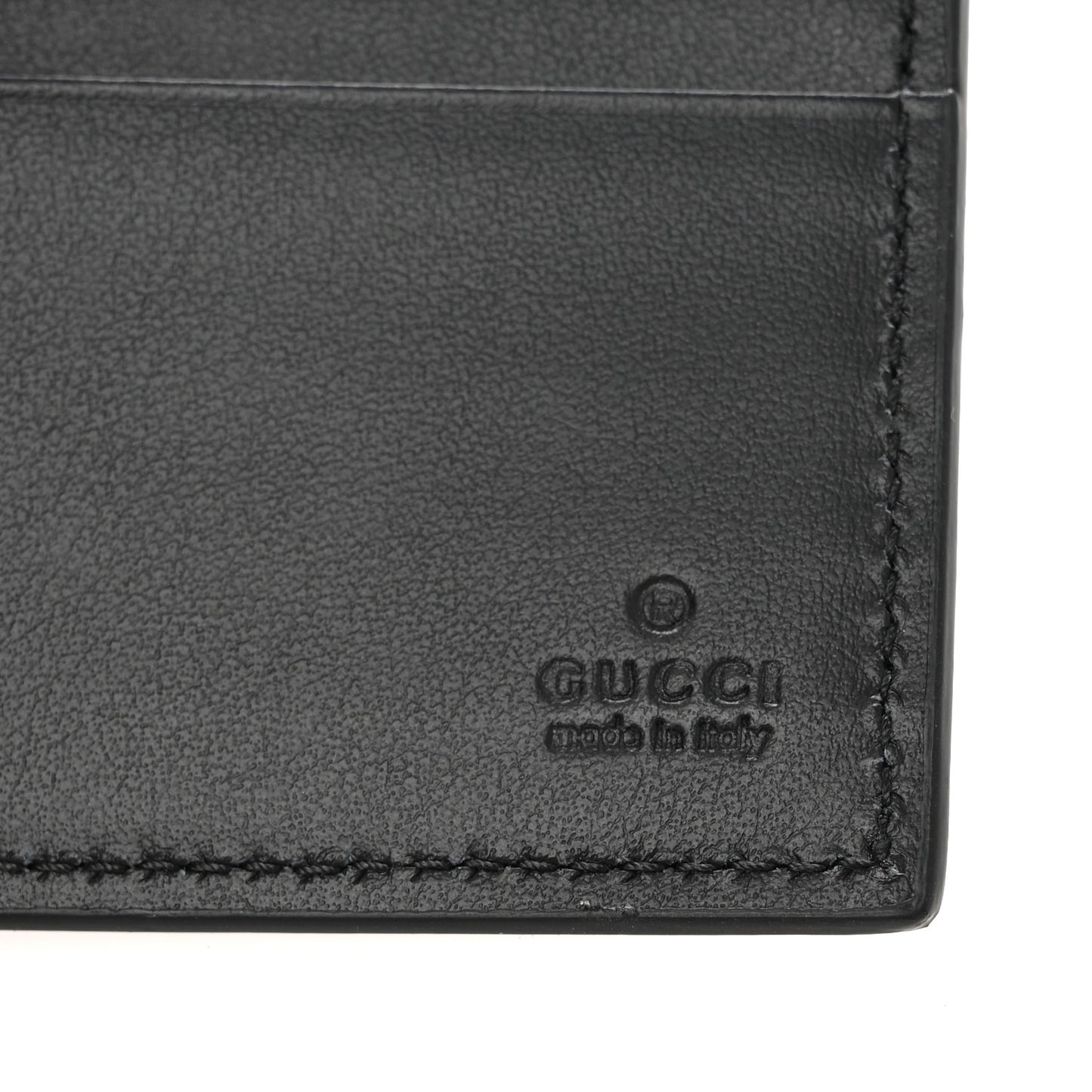 Plutone Calfskin Logo Bi-Fold Wallet Black