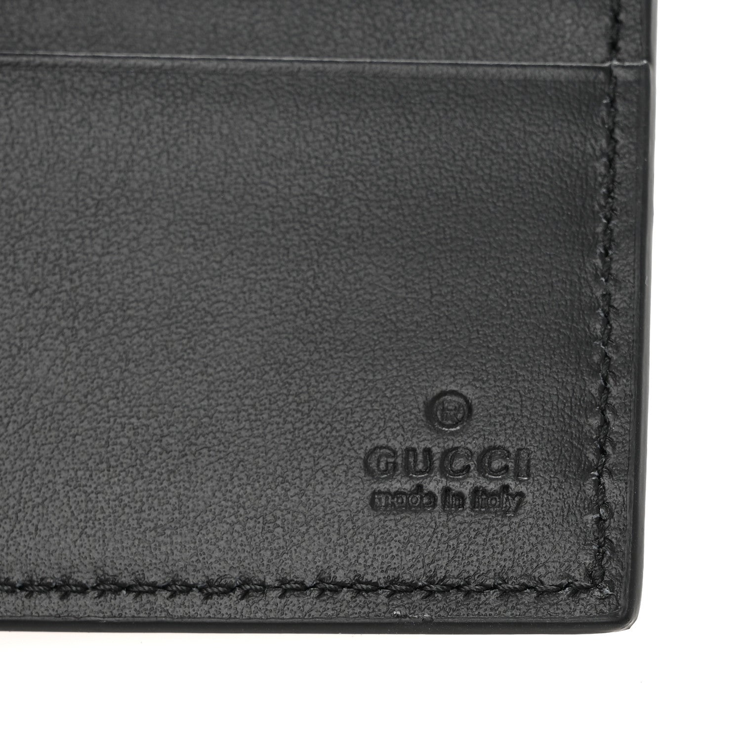 Gucci Plutone Calfskin Logo Bi-Fold Wallet Black 6 of 7