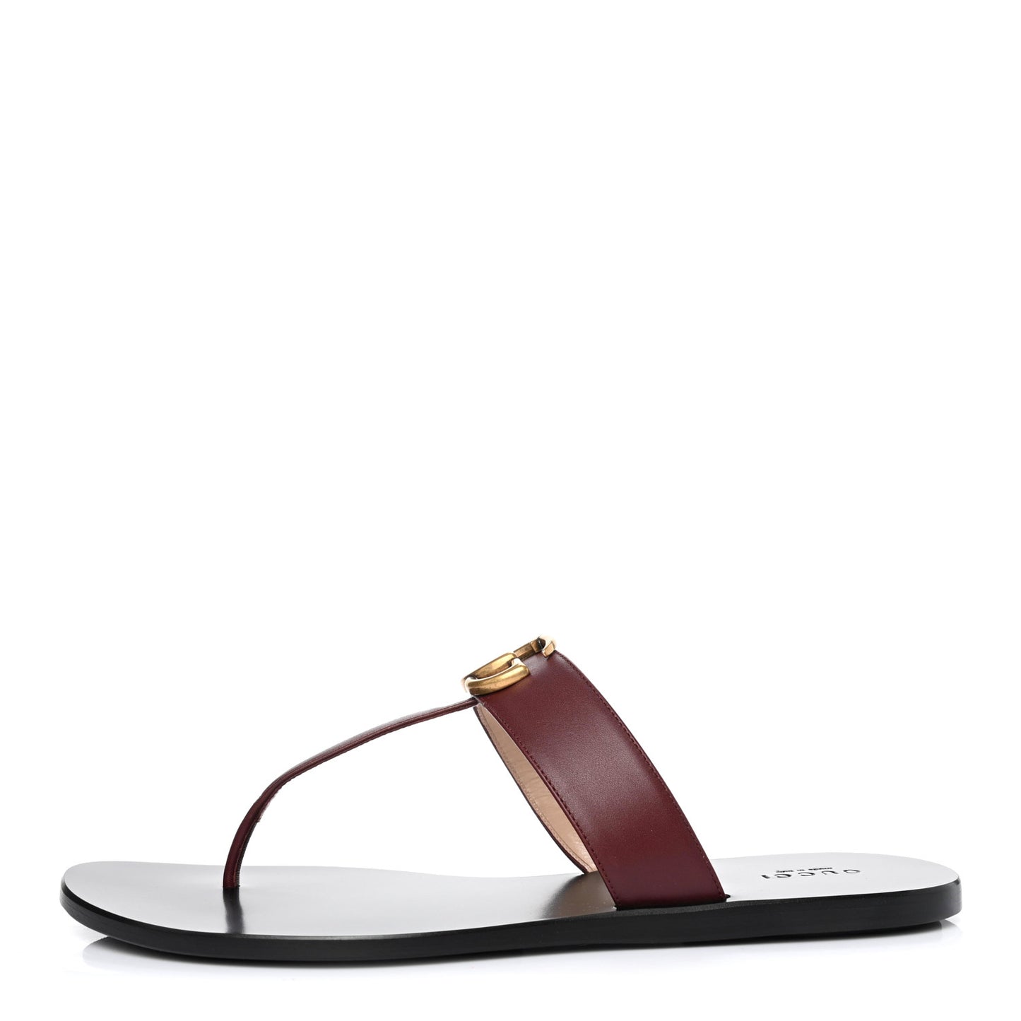 Calfskin GG Marmont Thong Sandals 40 Vintage Bordeaux