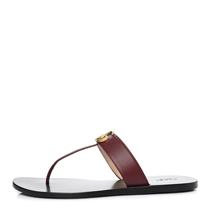 Gucci Calfskin GG Marmont Thong Sandals 40 Vintage Bordeaux 1 of 7