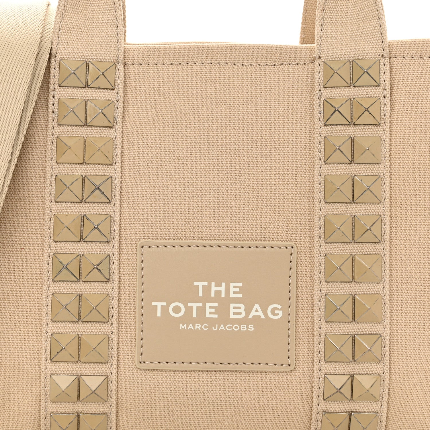 Marc Jacobs Cotton Canvas Mini The Stud Tote Bag Beige 8 of 10