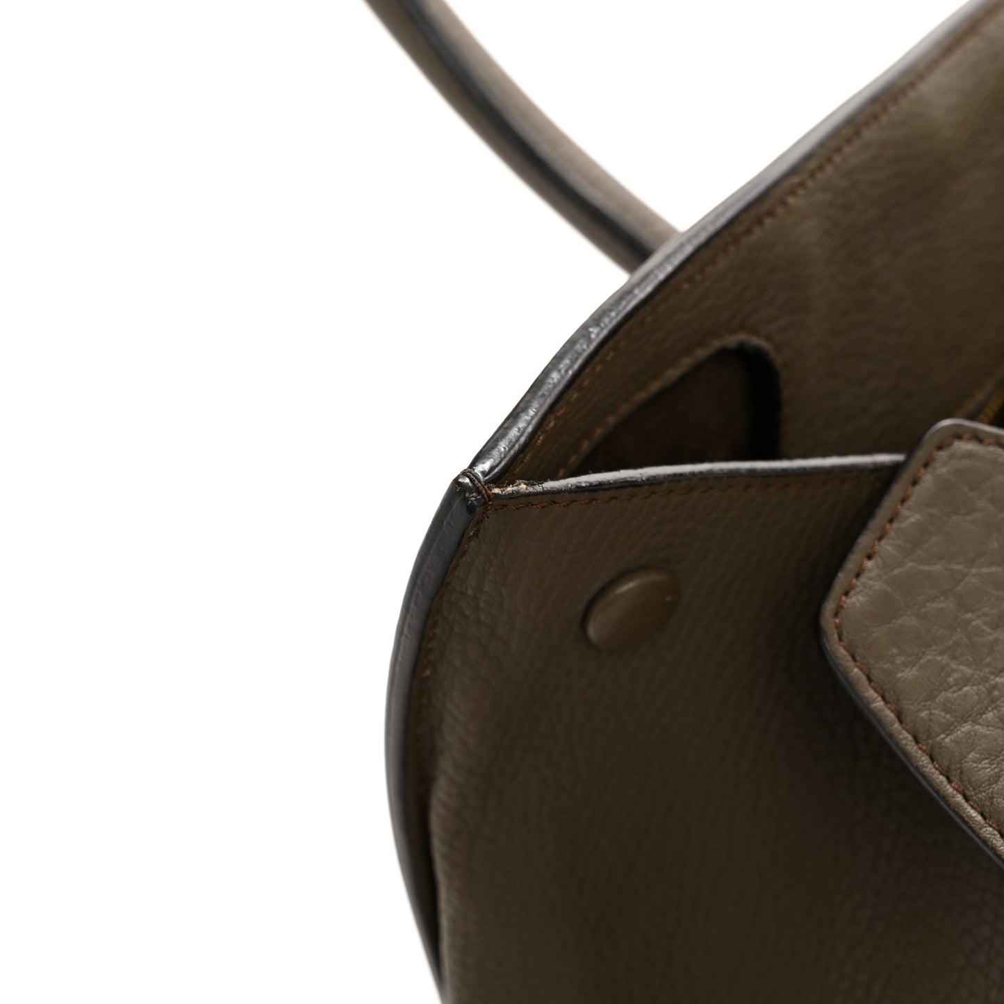 Crisped Calfskin Large Tie Knot Tote Dark Khaki