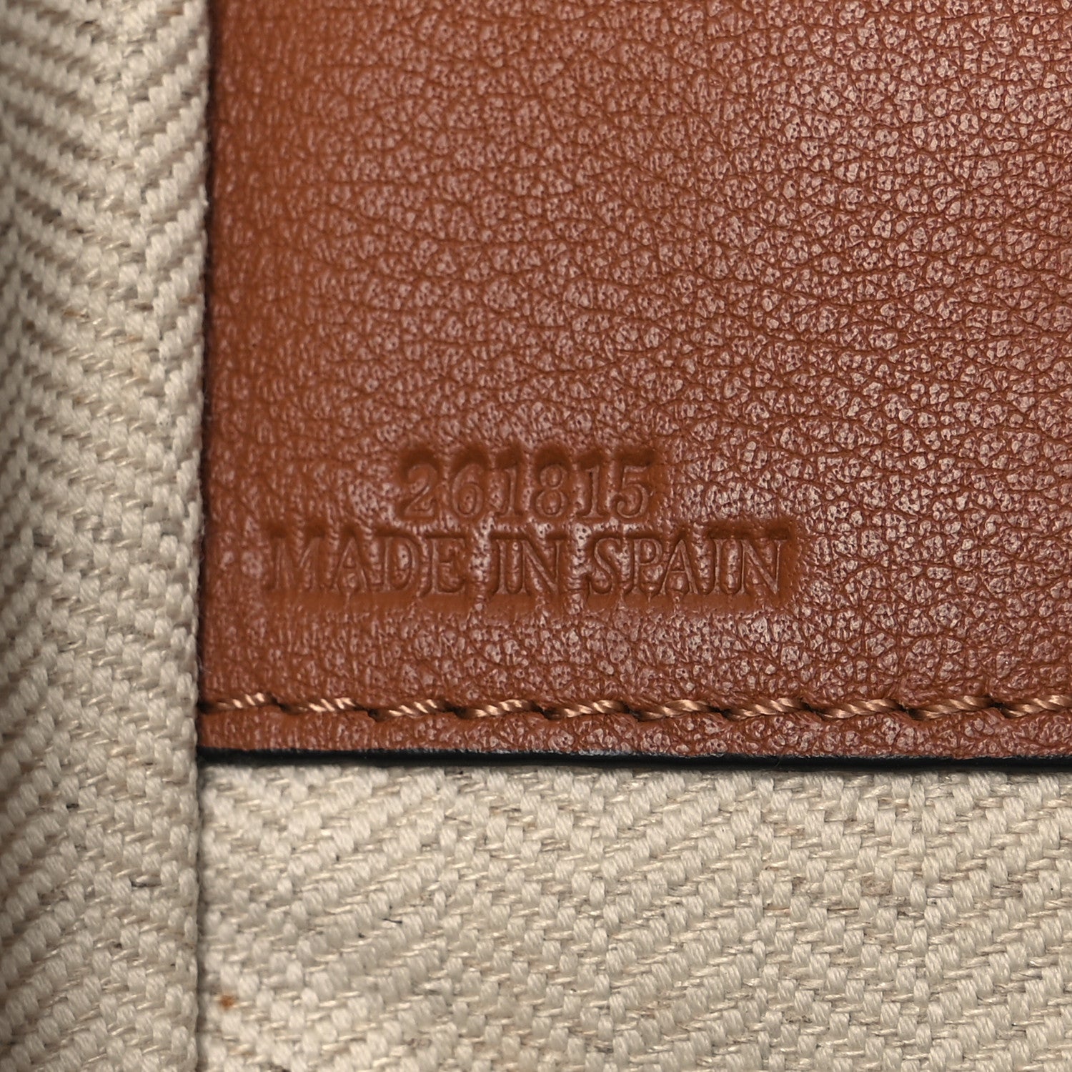 Loewe Calfskin Stripe Medium Hammock Shoulder Bag Tan Brown 7 of 17
