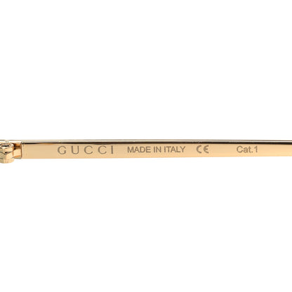 Gucci Metal Oversized Round Sunglasses GG0252S Gold Green 7 of 8