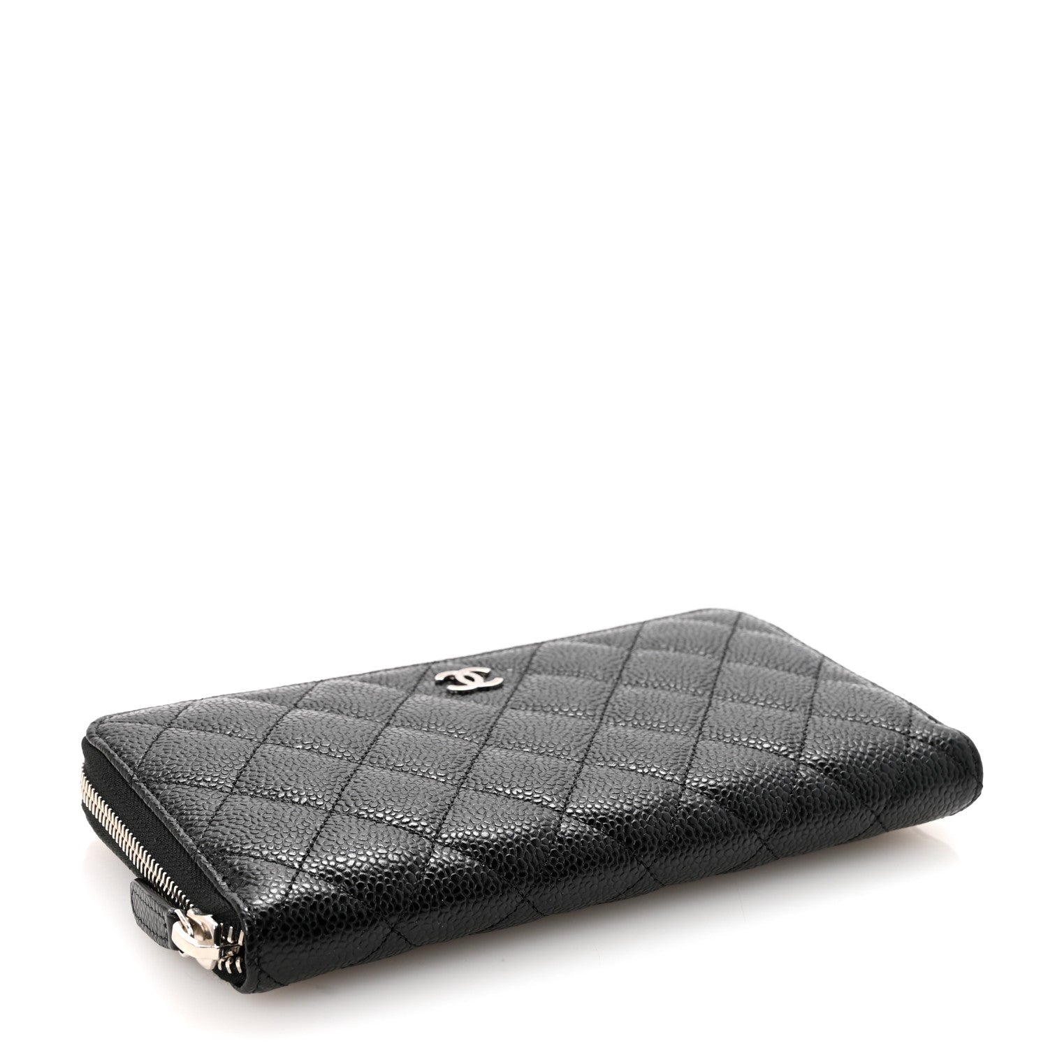 Chanel Caviar Quilted Large Gusset Zip Around Wallet Black 4 of 9
