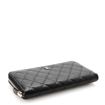 Chanel Caviar Quilted Large Gusset Zip Around Wallet Black 4 of 9