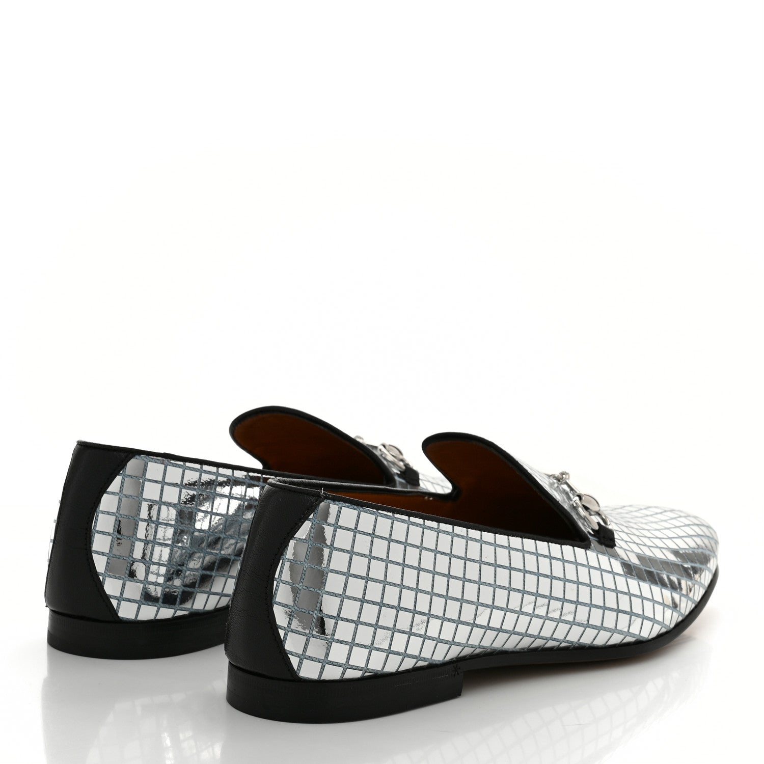 Gucci Crispy Denim Auroville Goat Mens Moccasin Loafers 9 Crispy Light Denim Black 4 of 10