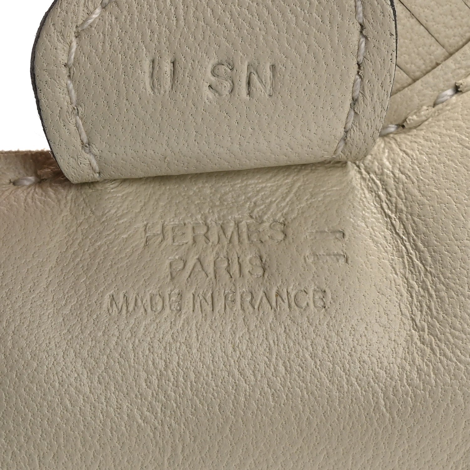Hermes Milo Lambskin Lizard Touch Grigri Rodeo Horse Bag Charm Craie Ombre 3 of 4