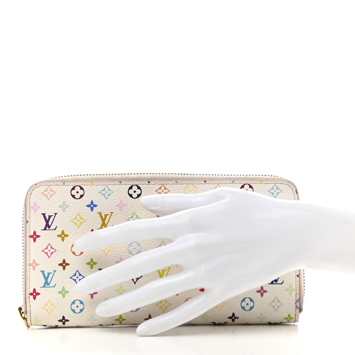 Louis Vuitton Monogram Multicolor Zippy Wallet White Litchi 2 of 14