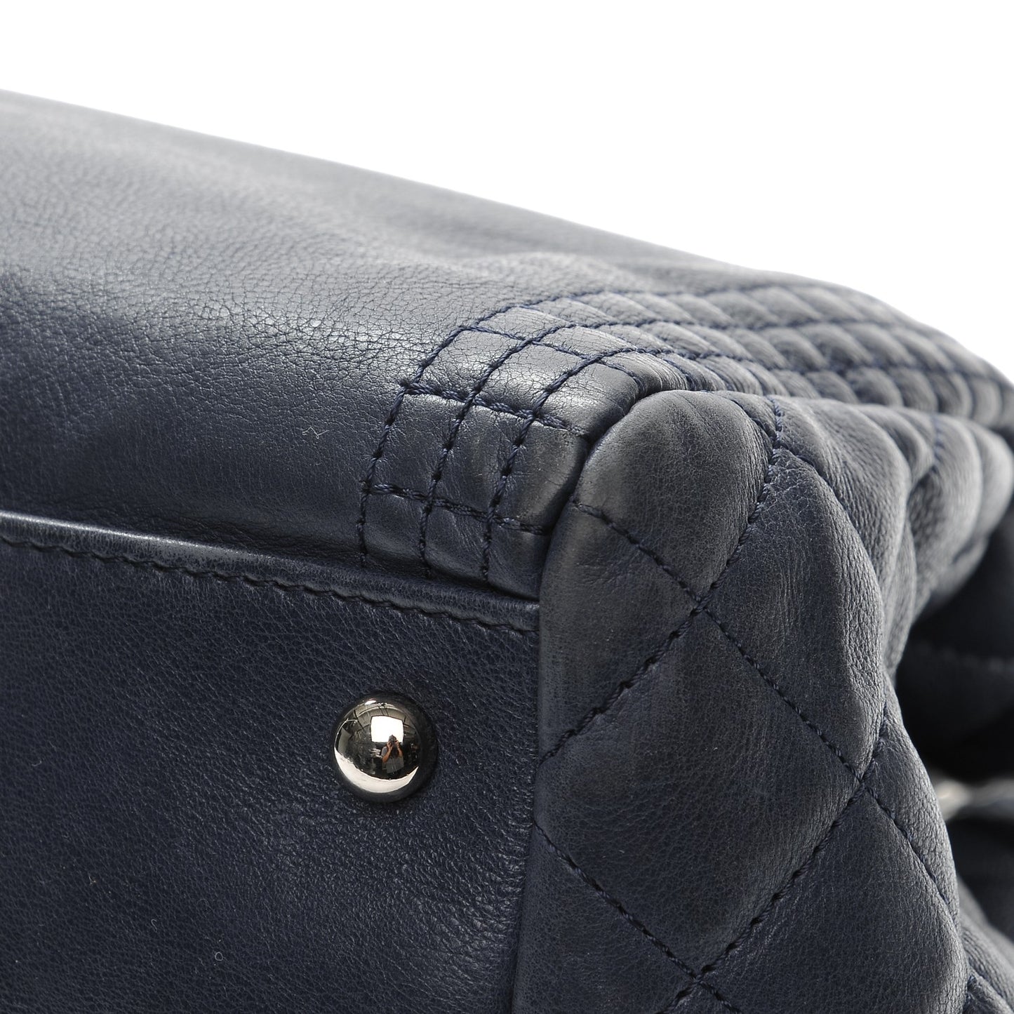 Calfskin Coco Bengal Open Accordion Tote Blue