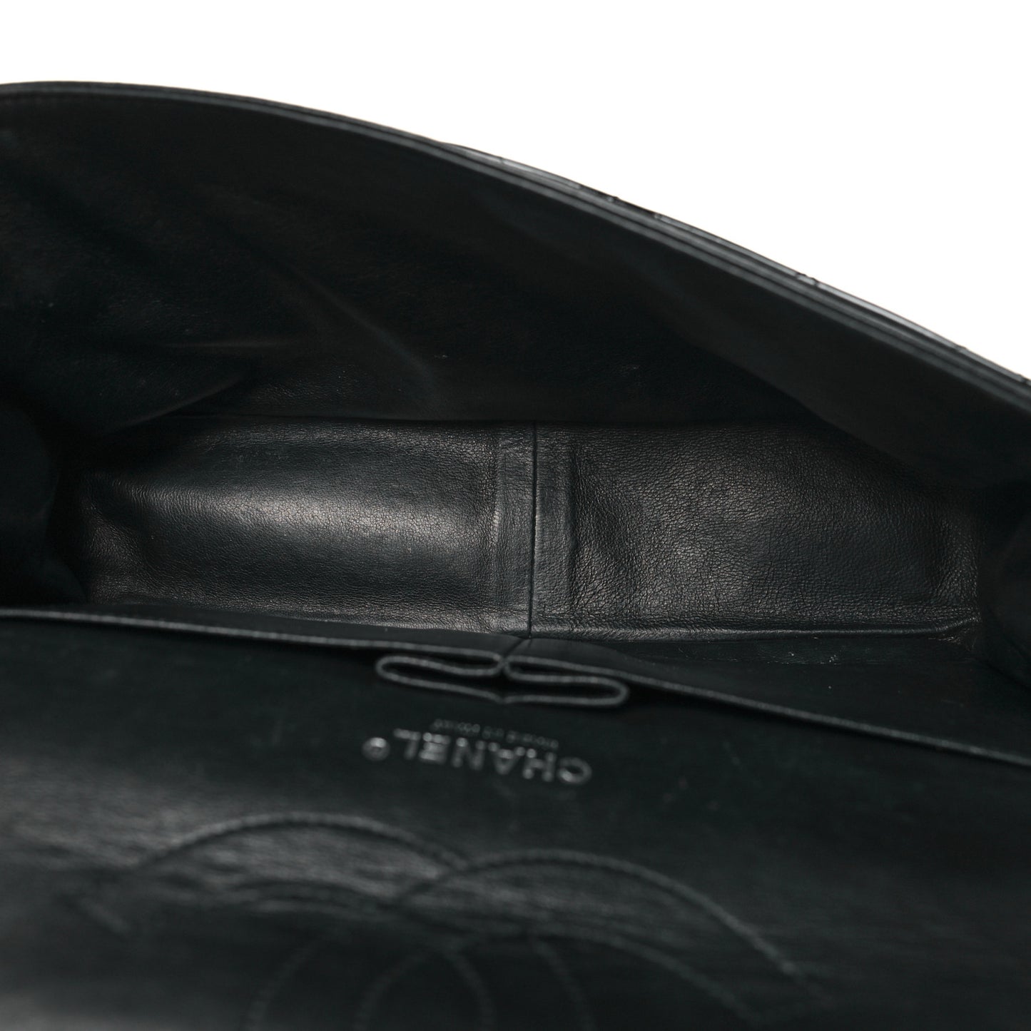 Patent Quilted Jumbo Double Flap Black