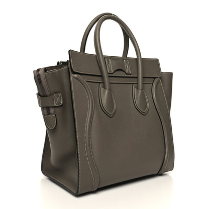 Celine Drummed Calfskin Mini Luggage Souris 3 of 12