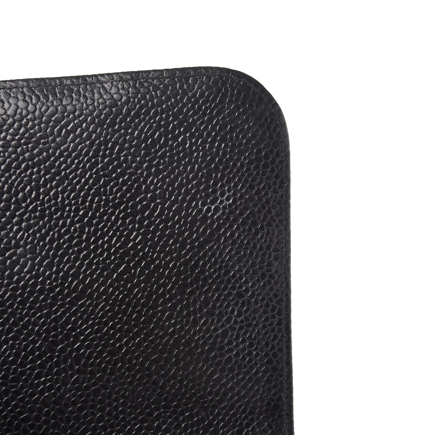 Caviar Vertical Quilted Jumbo Flap Black