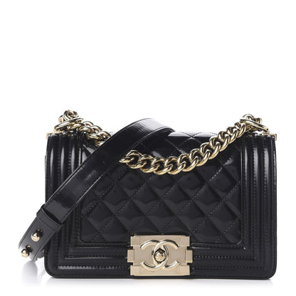 Chanel Iridescent Glazed Calfskin Quilted Small Boy Flap Black 1 of 13
