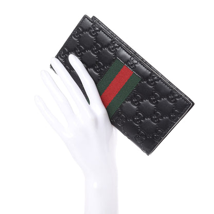 Gucci Guccissima Signature Web New Web Long Wallet Black 2 of 7