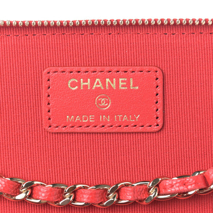 Chanel Caviar Quilted Small Vanity Case With Chain Red 6 of 9