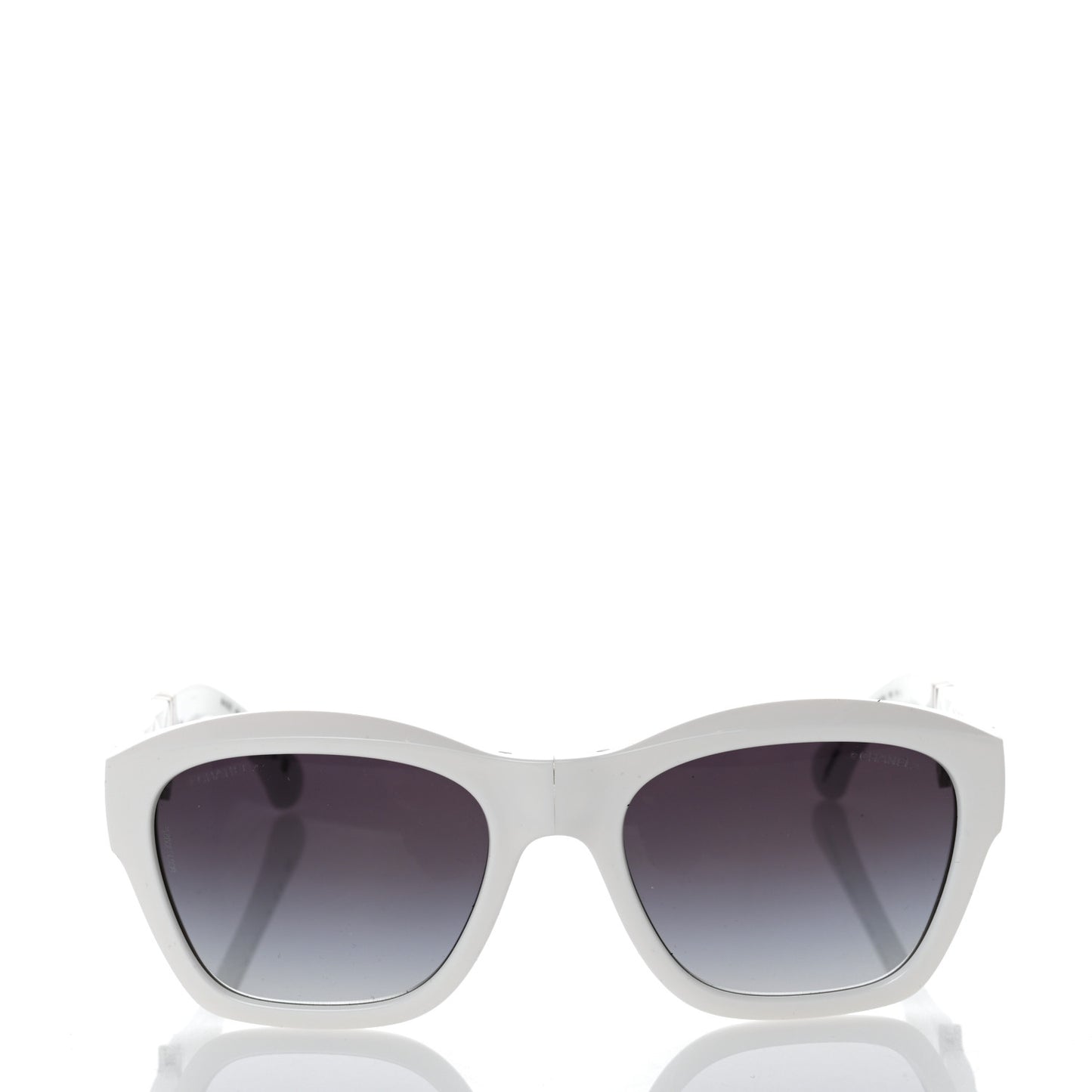 Acetate Metal Square Folding Sunglasses 6055-B White
