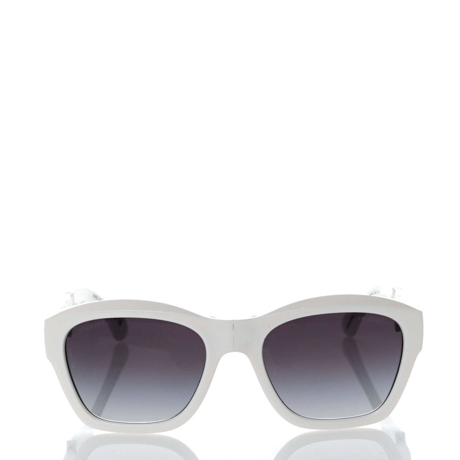 Chanel Acetate Metal Square Folding Sunglasses 6055-B White 2 of 12