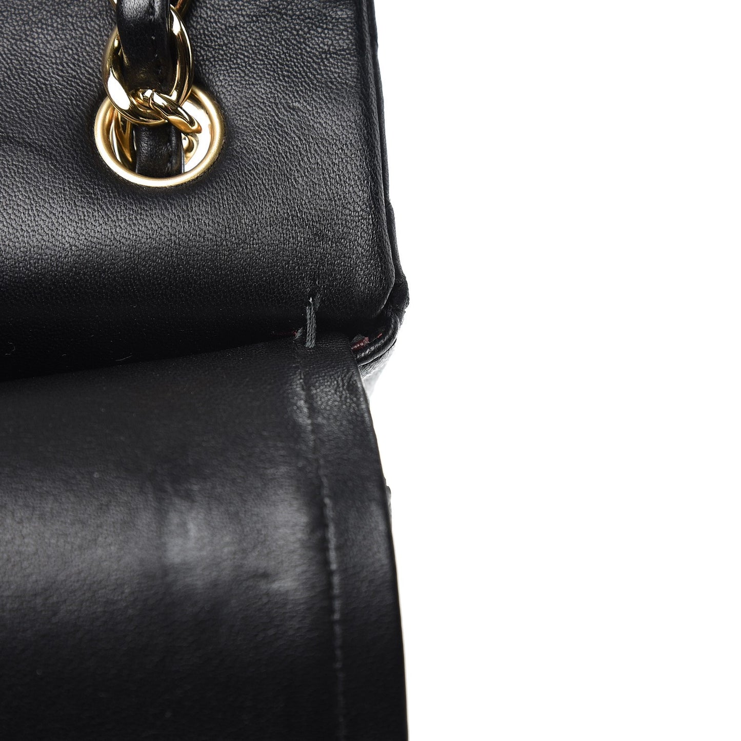 Lambskin Quilted Jumbo Double Flap Black