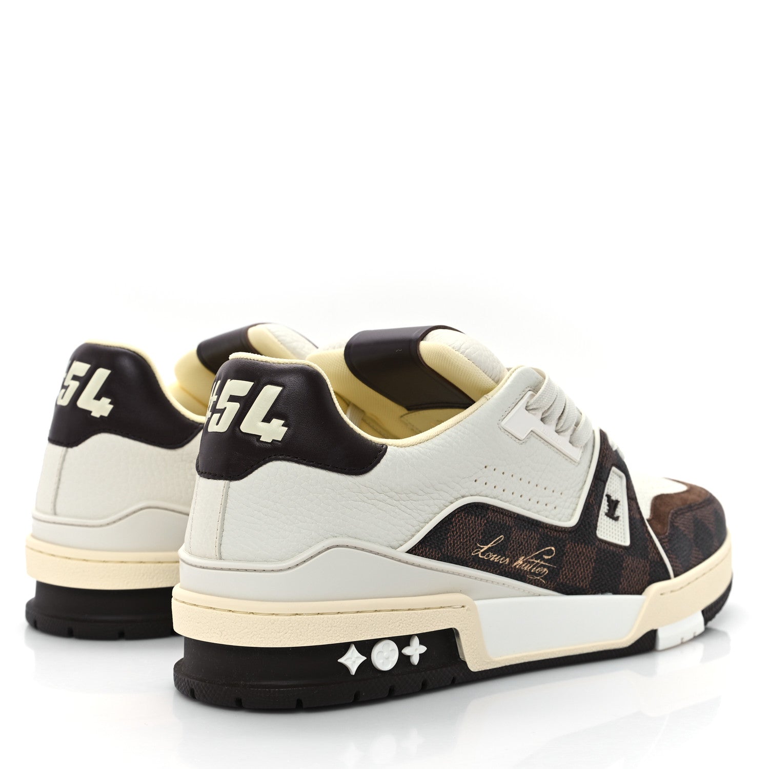 Louis Vuitton Grained Calfskin Damier Ebene Mens LV Trainer