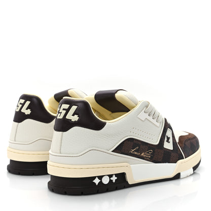 Louis Vuitton Grained Calfskin Damier Ebene Mens LV Trainer Sneakers 8 Moka Brown 5 of 10