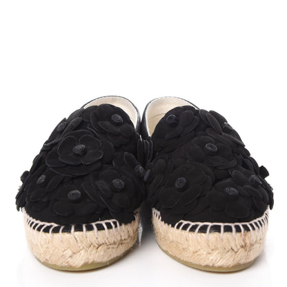 Chanel Lambskin Camellia CC Espadrilles 36 Black 3 of 8