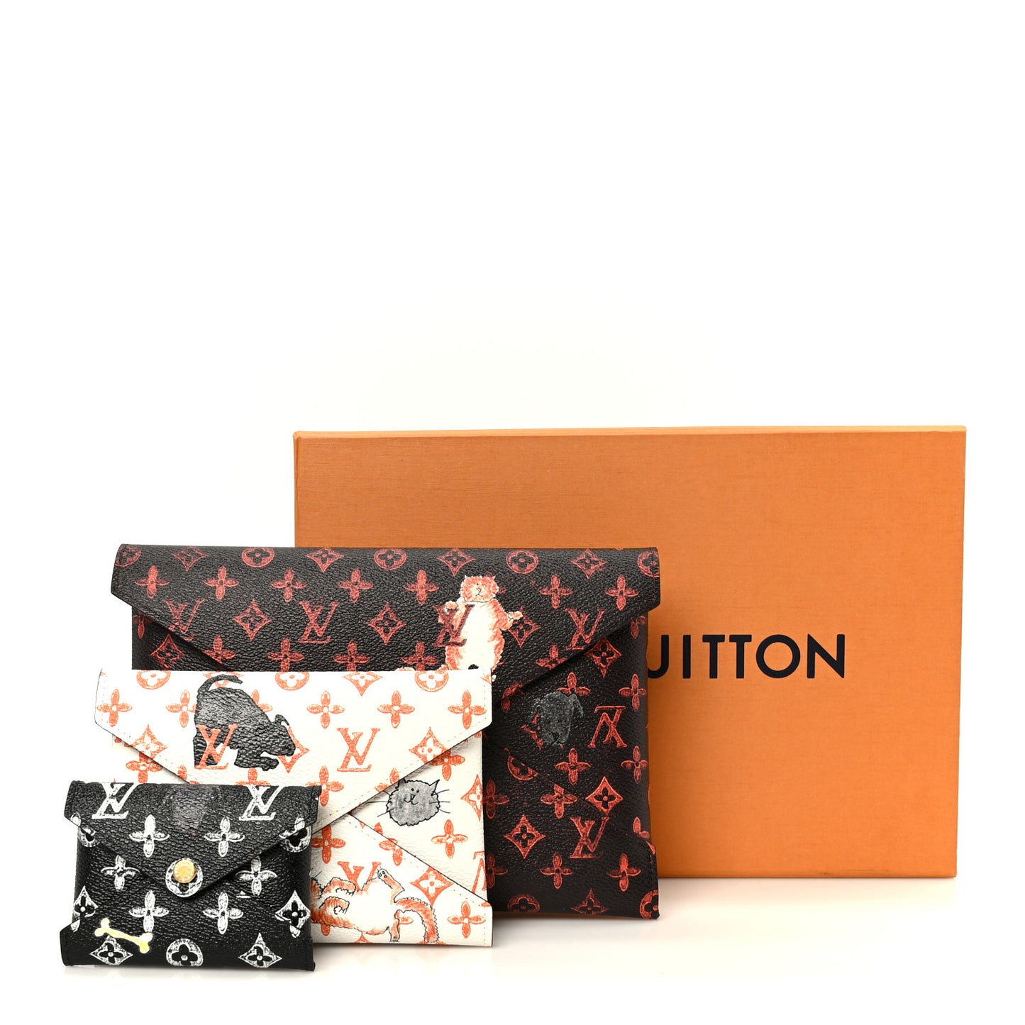 Catogram Kirigami Pochette Set Marron White Black