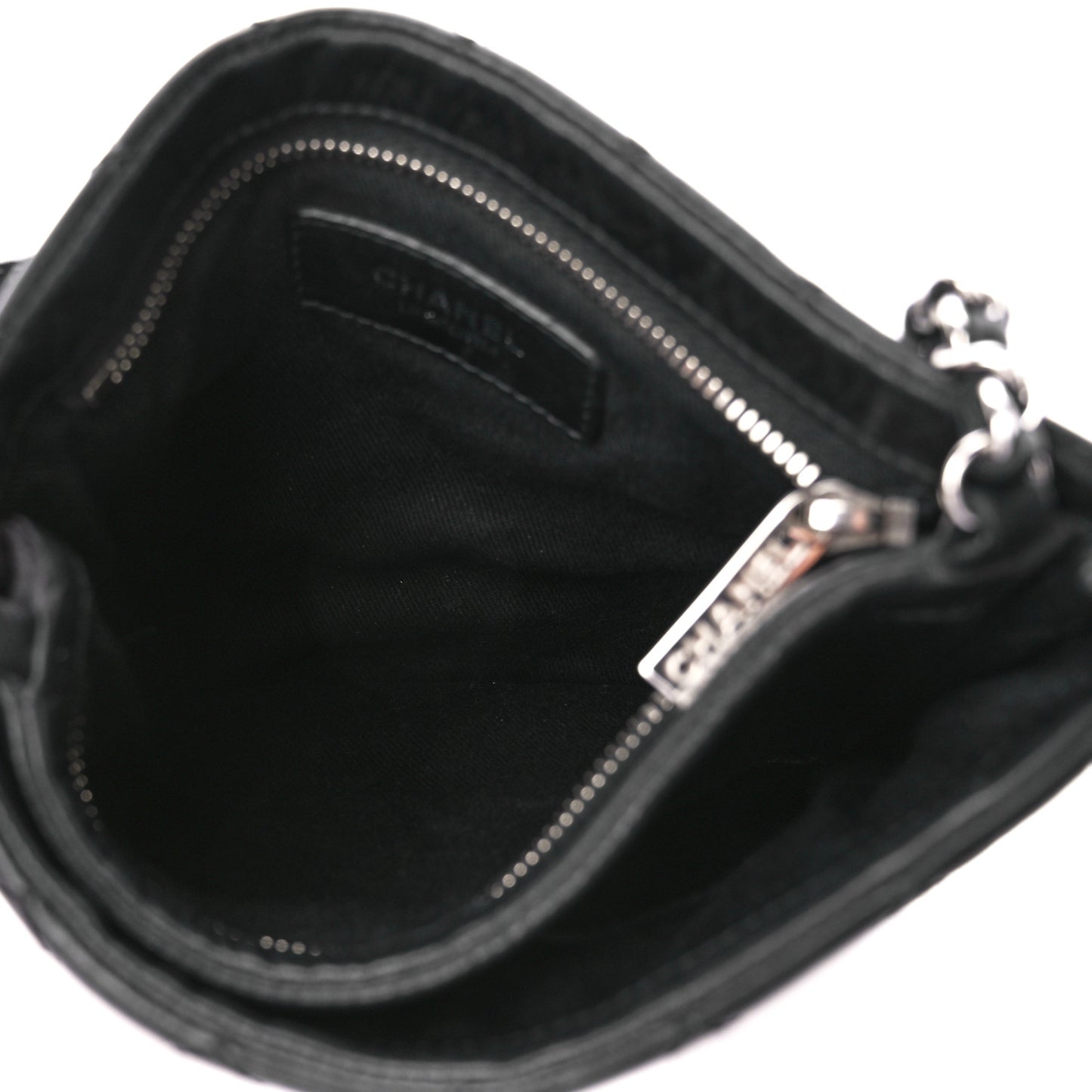 Aged Calfskin Quilted Crossbody Bag Black