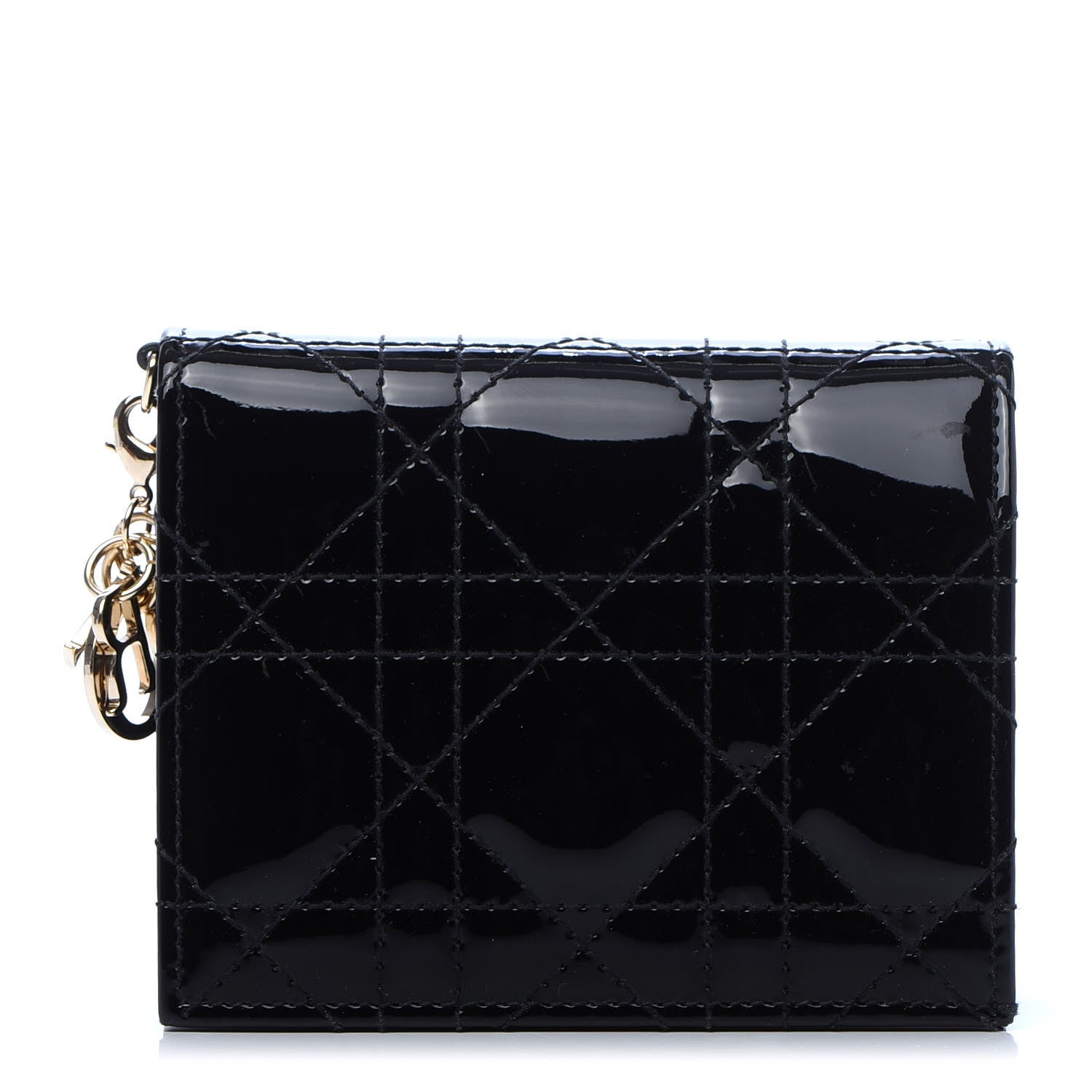 Christian Dior Patent Cannage Lady Dior Card Holder Black 1 of 10