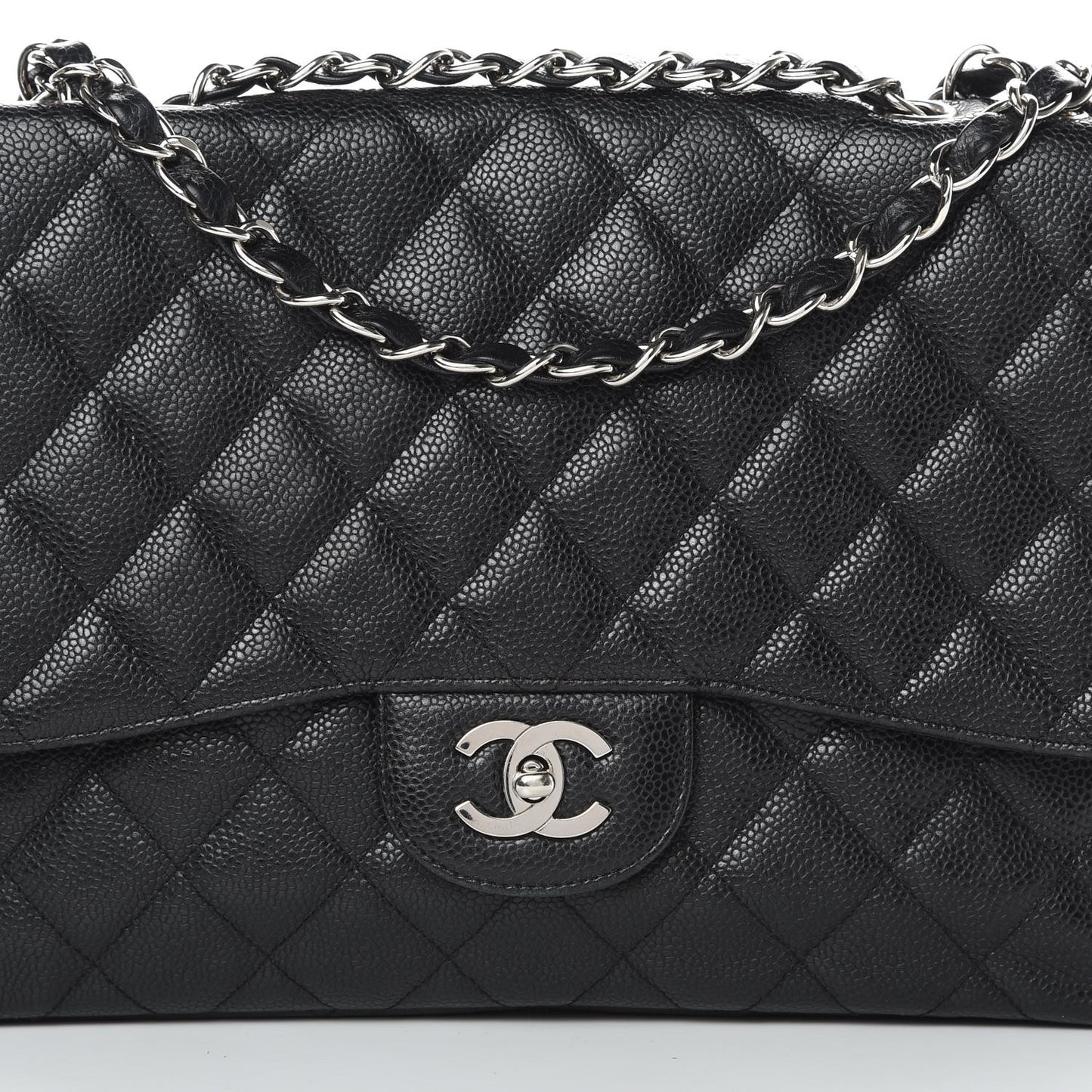 Caviar Quilted Jumbo Single Flap Black